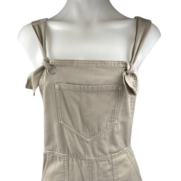 NEW Anthropologie Beige Sleeveless Baggy Wide Leg Palazzo Overall Jumpsuit Sz M - Picture 4 of 7